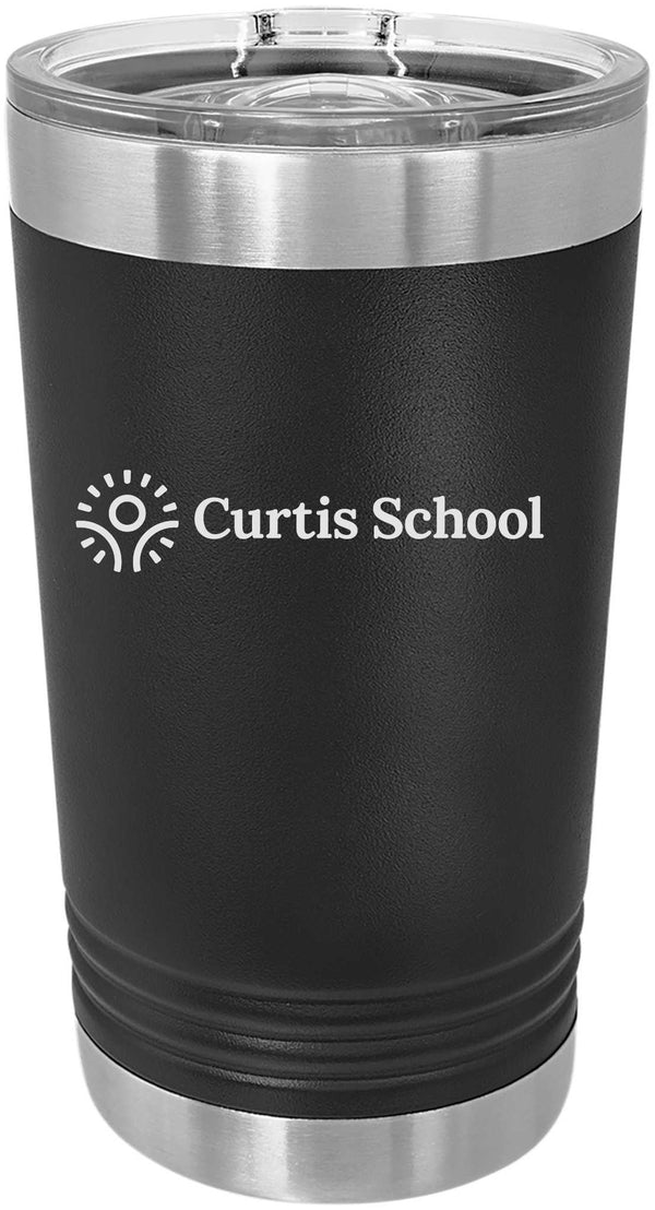 Black Personalized Stainless Steel Tumbler (16 oz.) - Curtis School