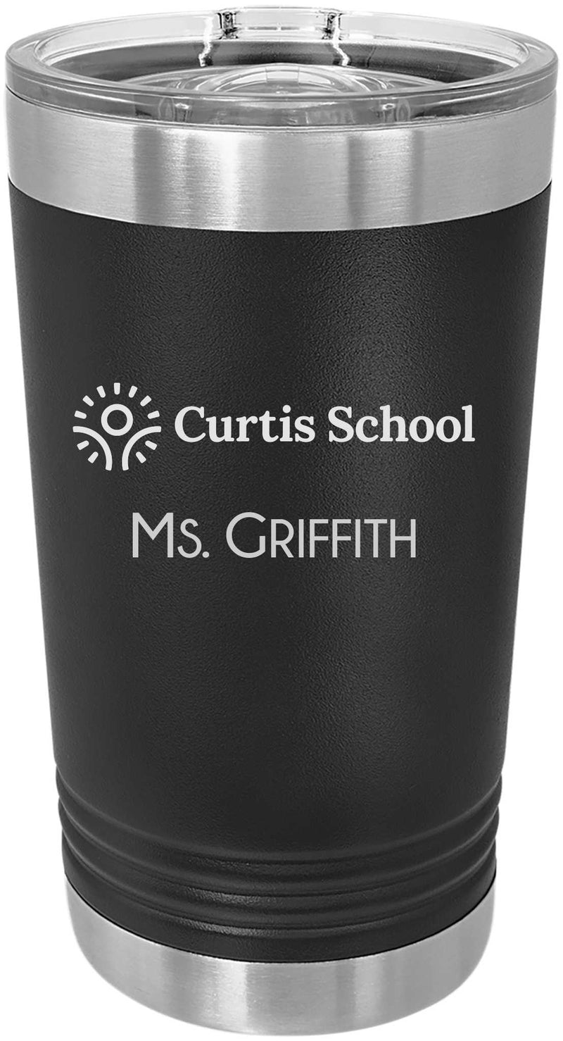 Personalized Stainless Steel Tumbler (16 oz.) - Curtis School