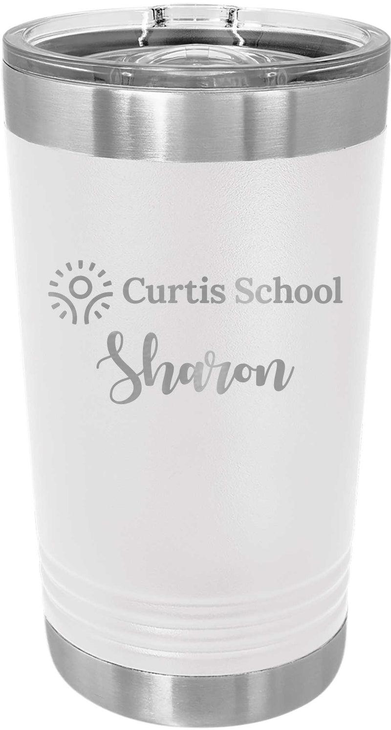 Navy Personalized Stainless Steel Tumbler (16 oz.) - Curtis School