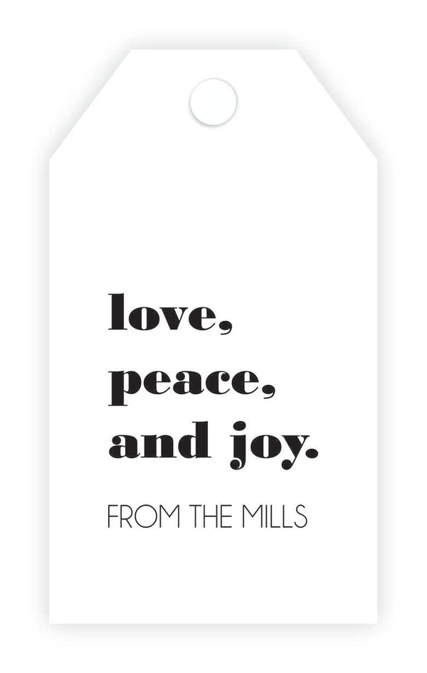 Love, Peace & Joy Acrylic Gift Tags - Set of 10