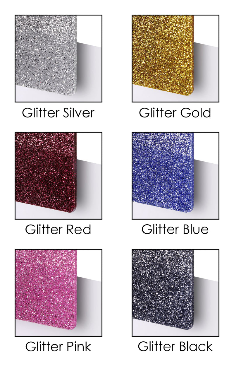 Glitter Materials: Silver, Gold, Red, Blue, Pink, Black