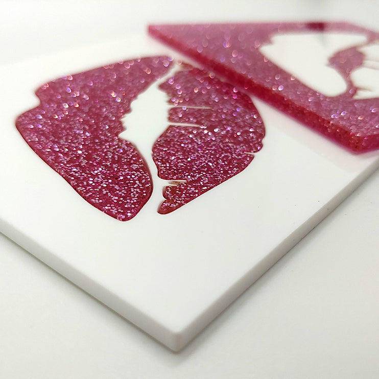 BESAME Glitter Coaster Silver - Set of 2