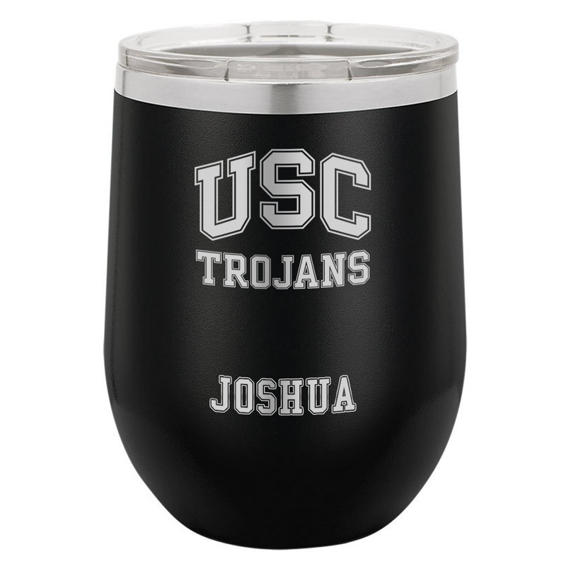 Personalized Stemless Wine Tumbler (12oz.) - Matte Black